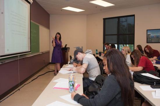 University of Montevallo professor Dr. Andrea Eckelman teaches a course.